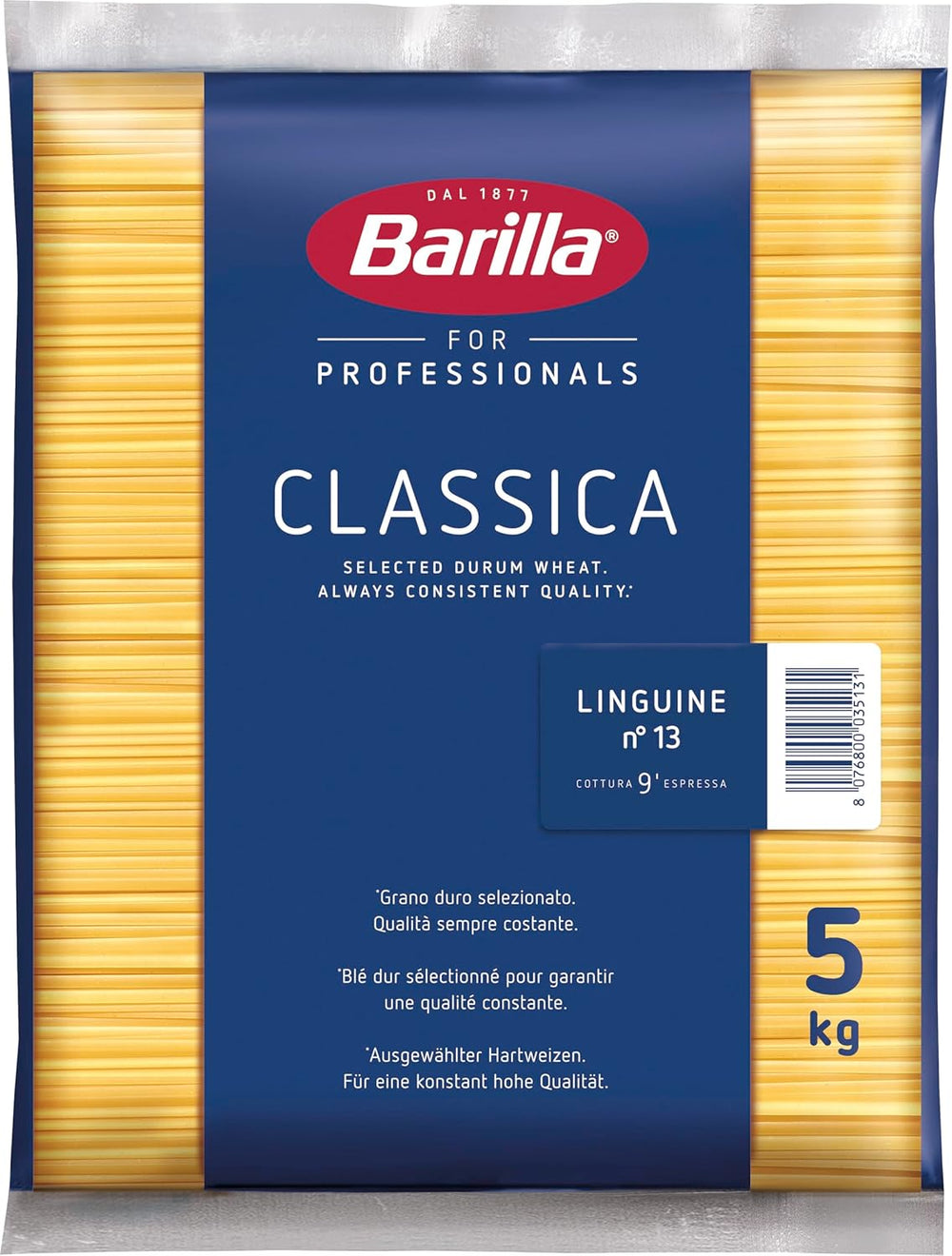 Bavette de pâtes de blé dur Barilla n°13 – 5 kg