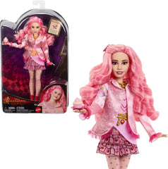 Mattel Disney Descendants: The Rise of Red Modepuppe et accessoires – Bridget, la jeune fille, avec ses vêtements inspirés du film et Cupcake, HWT91