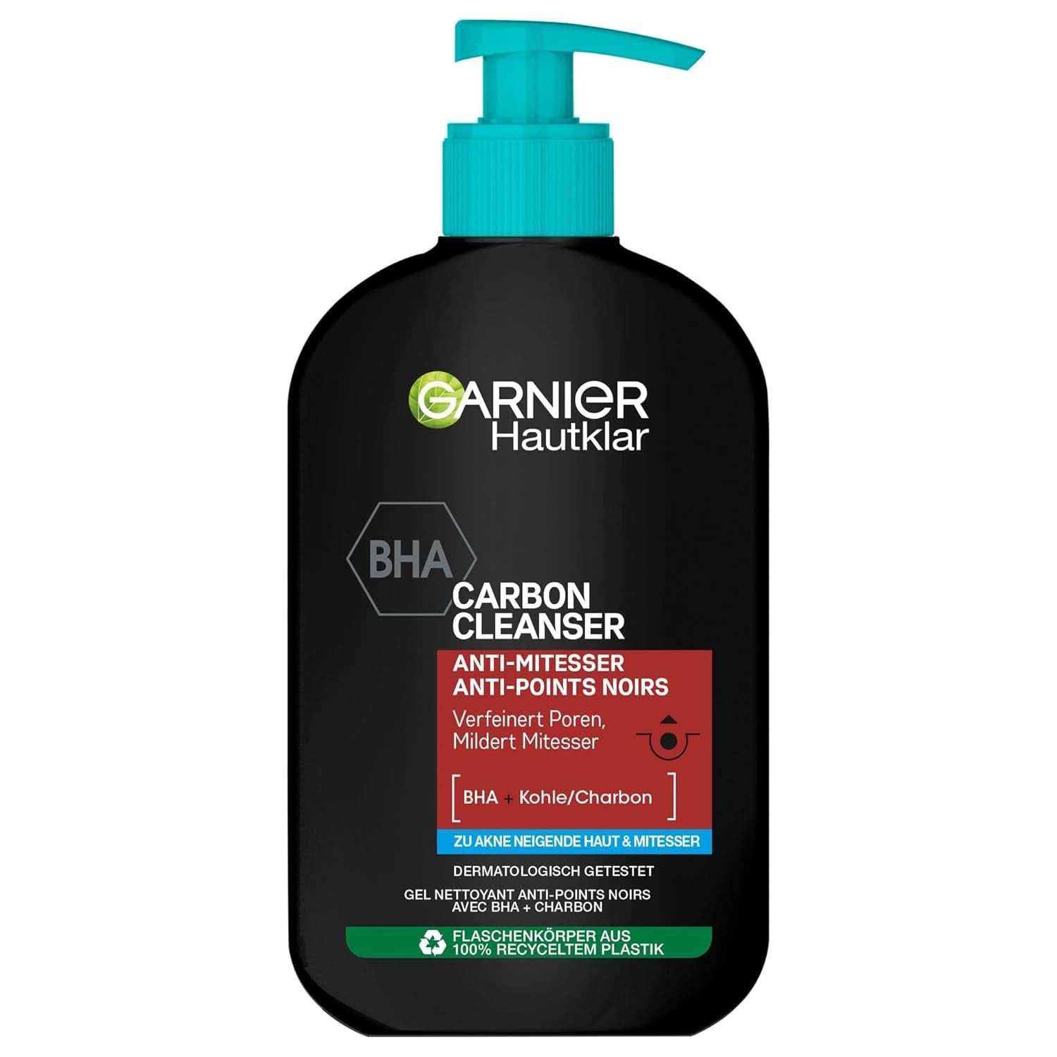 Garnier Charcoal Cleanser Gel Nettoyant Visage Contre Points Noirs & Boutons 250 ml Douche & Bain Naty Shop