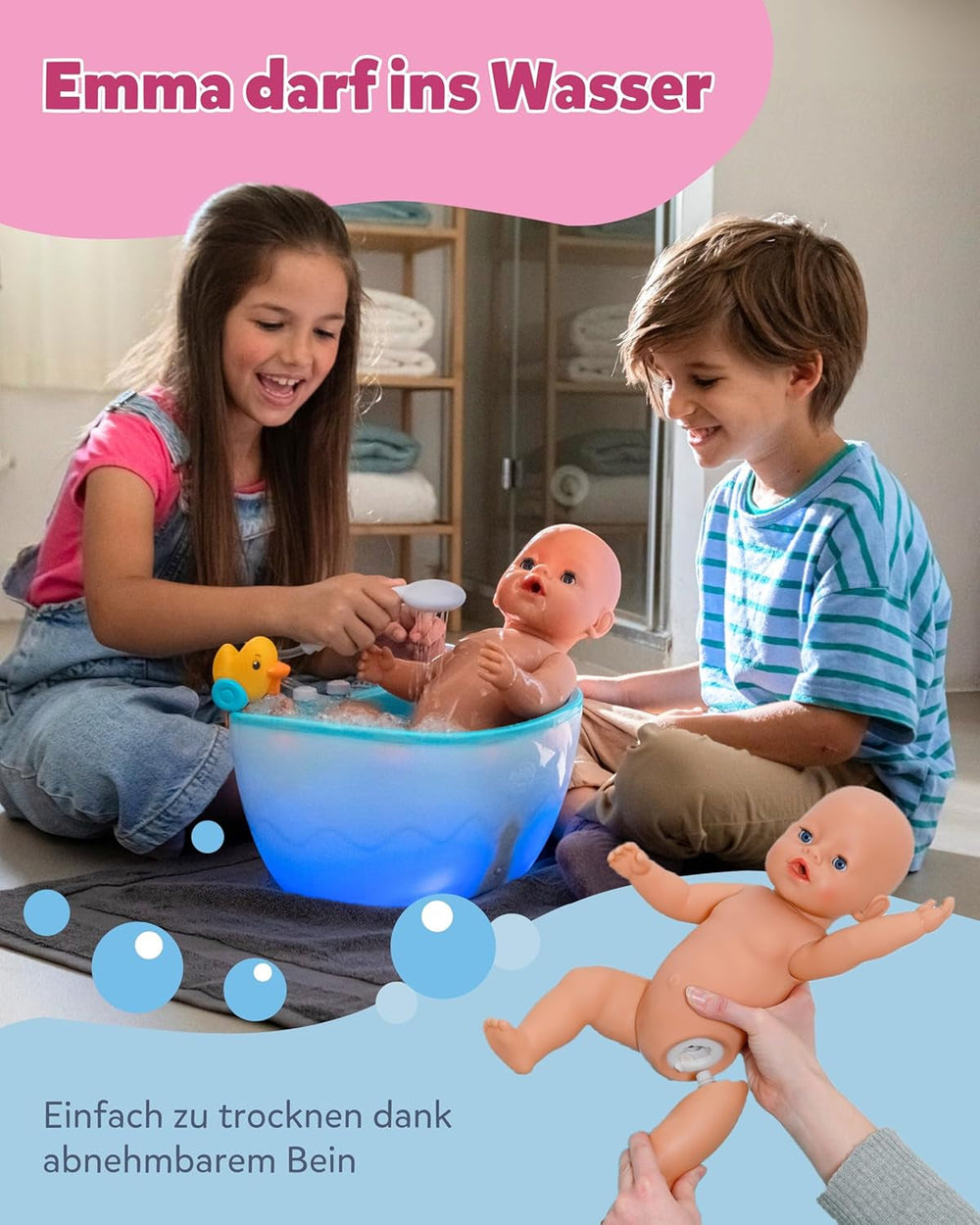 Baby Born Emma im Dschungel-Style - 43 cm große Babypuppe - 10 Funktionen inkl. Accessoires & Strampler in Unisex Farben - Funktioniert ohne Batterien - Geeignet für Kinder ab 3 Jahren