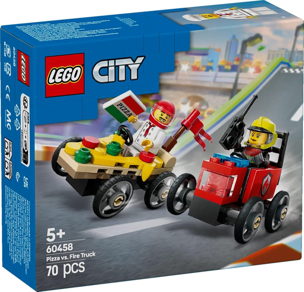 Le fourgon de livraison de pizza LEGO City contre. Camion à pizza - Boîte à savon pour filles et garçons à partir de 5 ans - Jeu de construction avec 2 figurines de conducteur - Cadeau d'anniversaire et de vacances 60458 Jeux de construction Besuche den LEGO-Store