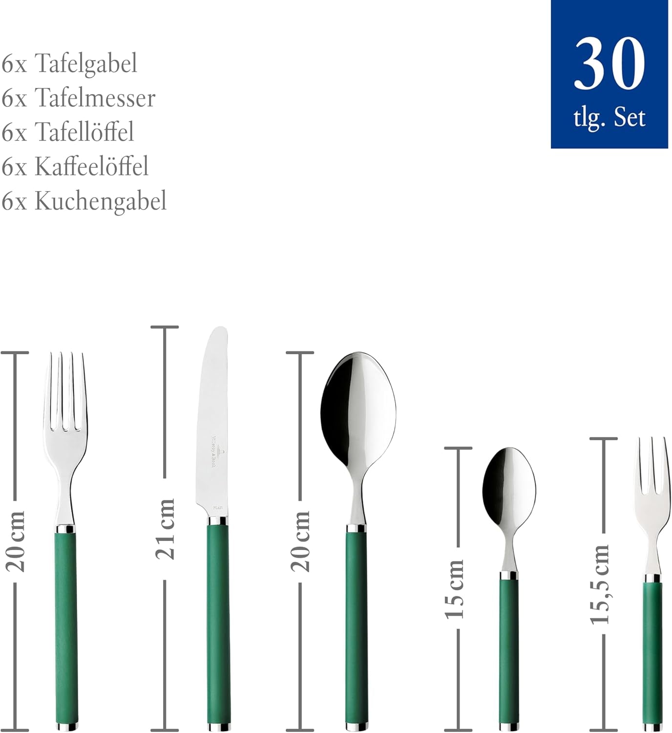Villeroy & Boch - Ménagère Play! Jardin Vert, 30 pièces Cuisine Naty Shop