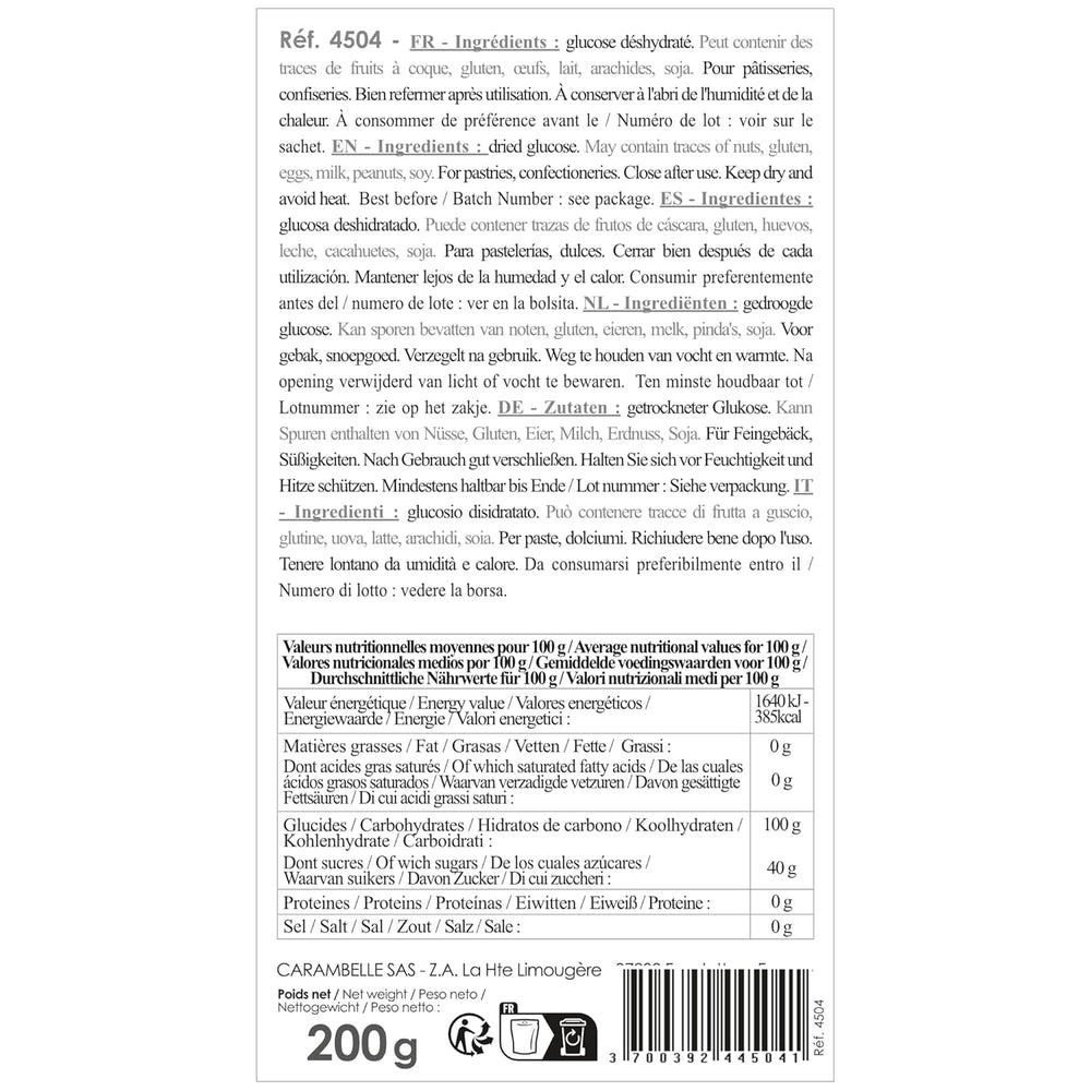 Scrapcooking Dörrte Glucose, 200 G Édulcorants Naty Shop