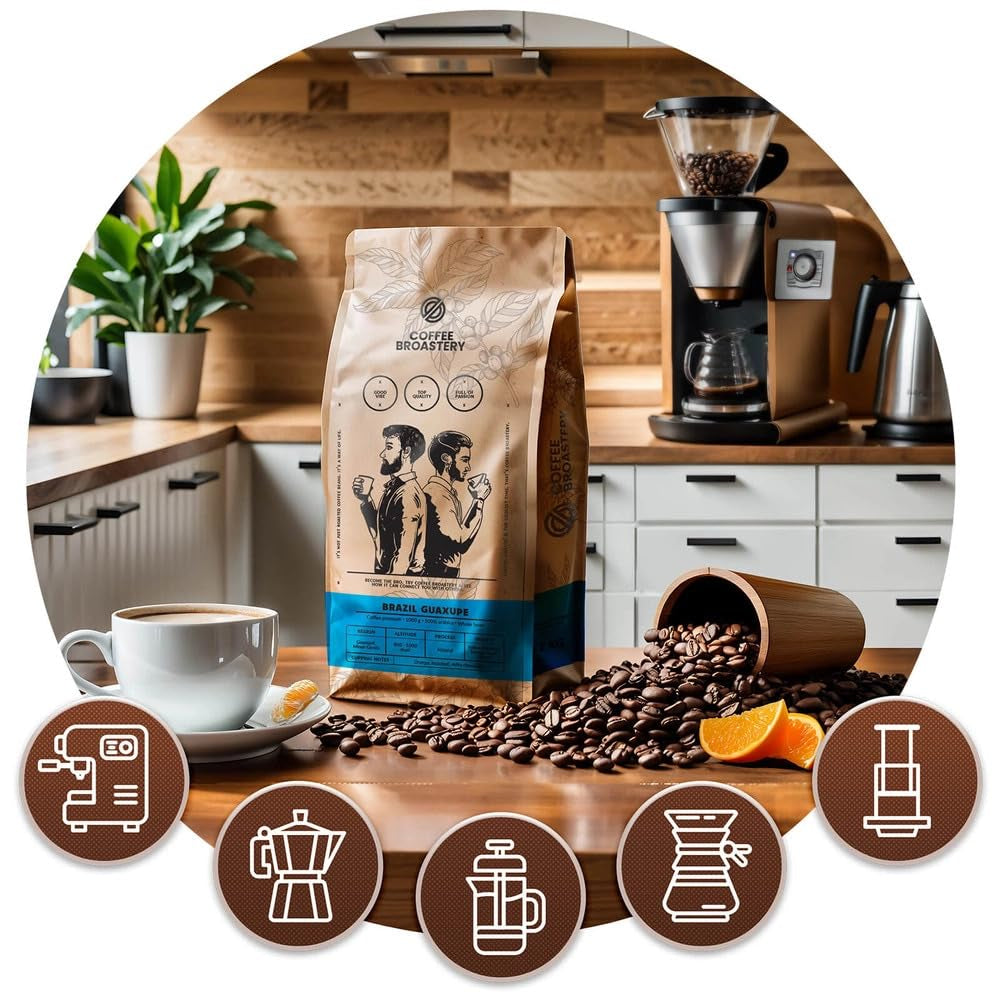 Coffret de café en grains 3x1kg 3000g | Guaxupe brésilienne | Café brésilien | Café spécial | Fraîchement frit | Boulangerie artisanale de café