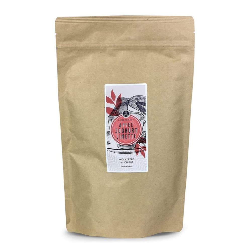 Ankerkraut Ceai de fructe cu aromă de mere, iaurt și lămâie verde, ceai de fructe vrac, 140 g în borcan de plută