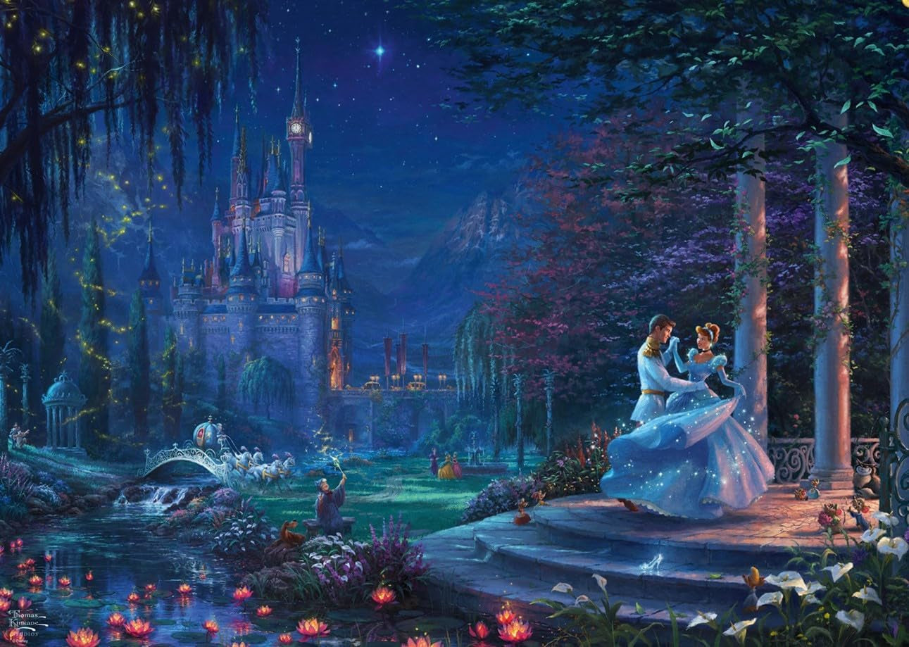 Schmidt Spiele 58043 Thomas Kinkade, Disney, Cenușăreasa dansând în lumina stelelor, puzzle jigsaw 1000 piese, colorat Puzzle Naty Shop