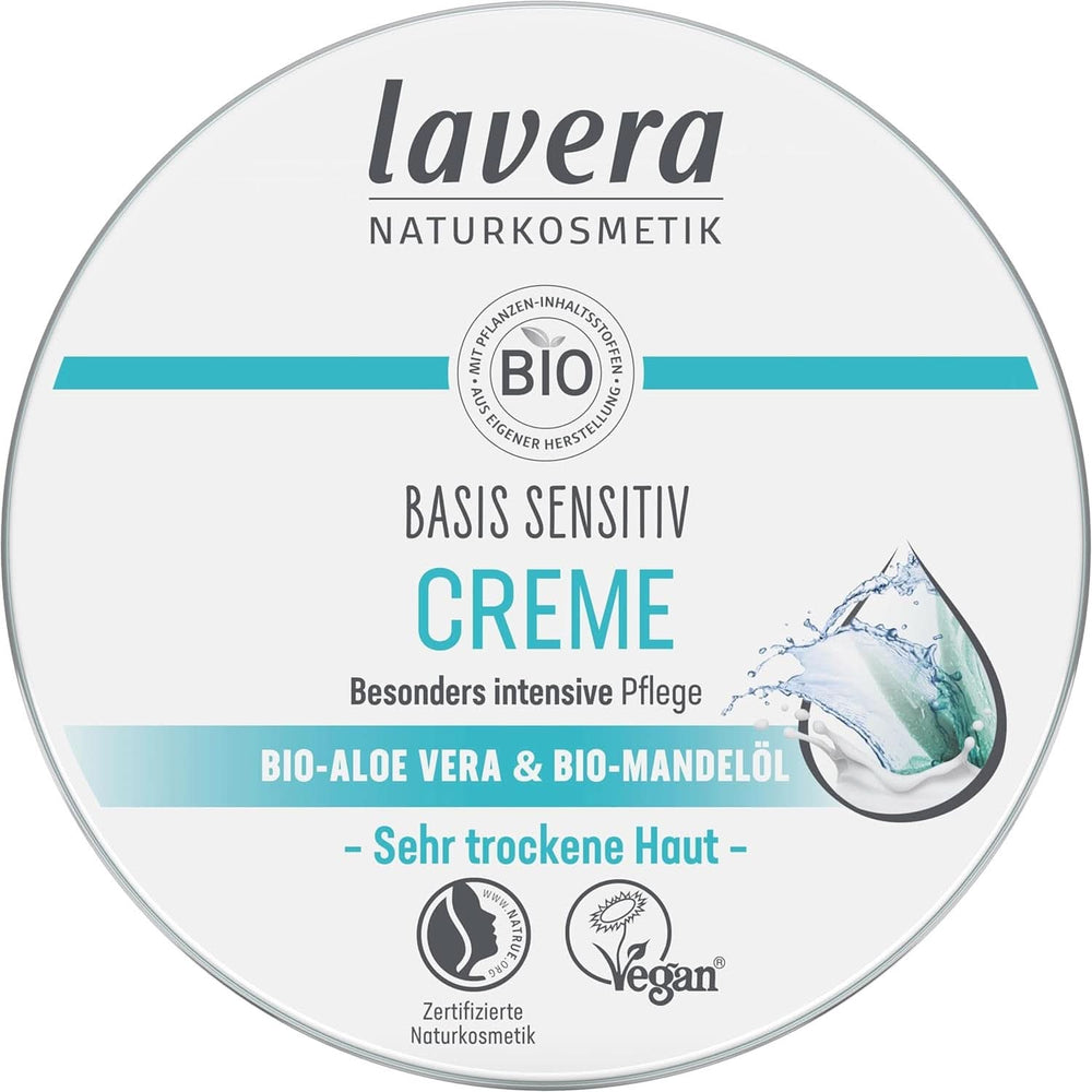 Lavera Basis Sensitiv, soin intensif pour peaux sèches à l'Aloe Vera et à l'huile d'amande, 150 ml Naty Shop Default Title
