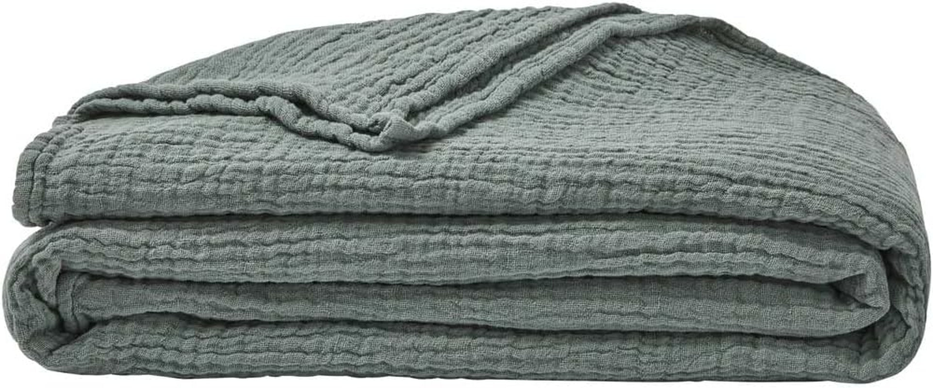 ESSIX Plaid, Monocolor, En gaze de coton, Jazzy, 130 X 170 Cm Couettes et couettes Naty Shop Sauge