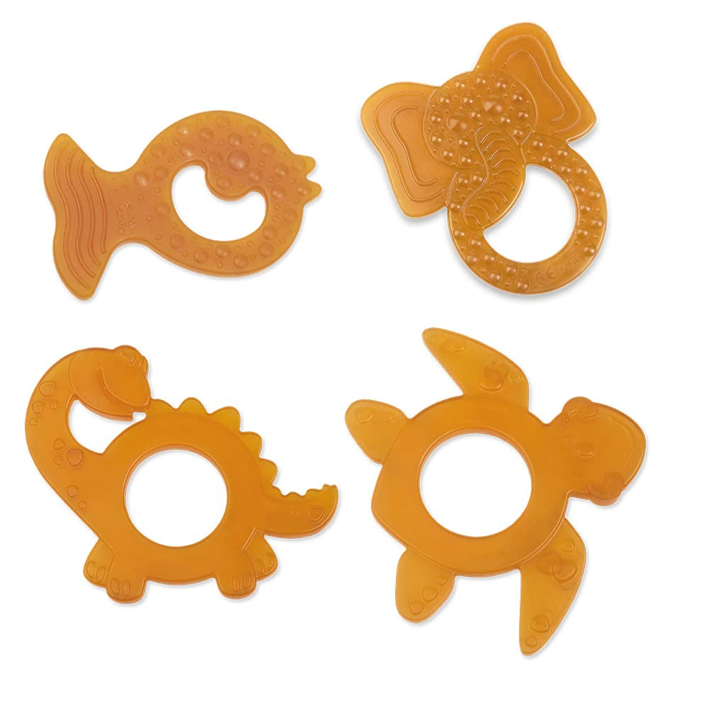 GRÜNSPECHT Anneau de dentition en caoutchouc naturel biologique pour bébés, massage des gencives, sans BPA, doux, favorise la motricité fine, tortue (639-V2), marron