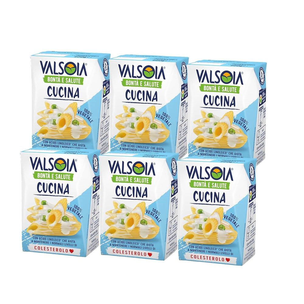 Crème Condisoia, crème de cuisson idéale pour les personnes intolérantes au lactose, végétaliens et végétariens, polyvalente en cuisine, 6 x 200 g