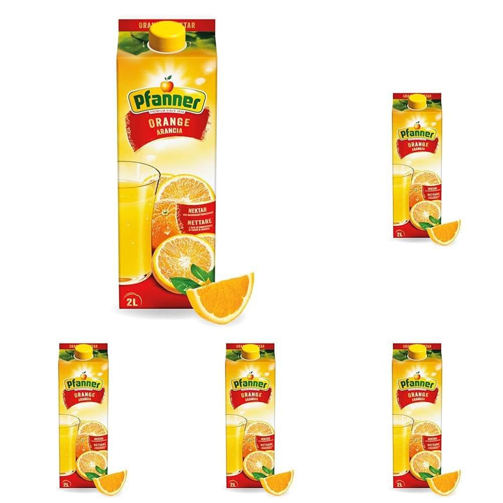Pfanner Jus de pomme trouble 100% naturel (1 x 2 litres) - Pommes directement pressées - Jus de fruits sans sucre ajouté Boissons sans alcool Naty Shop 5 x 2 litres Orange