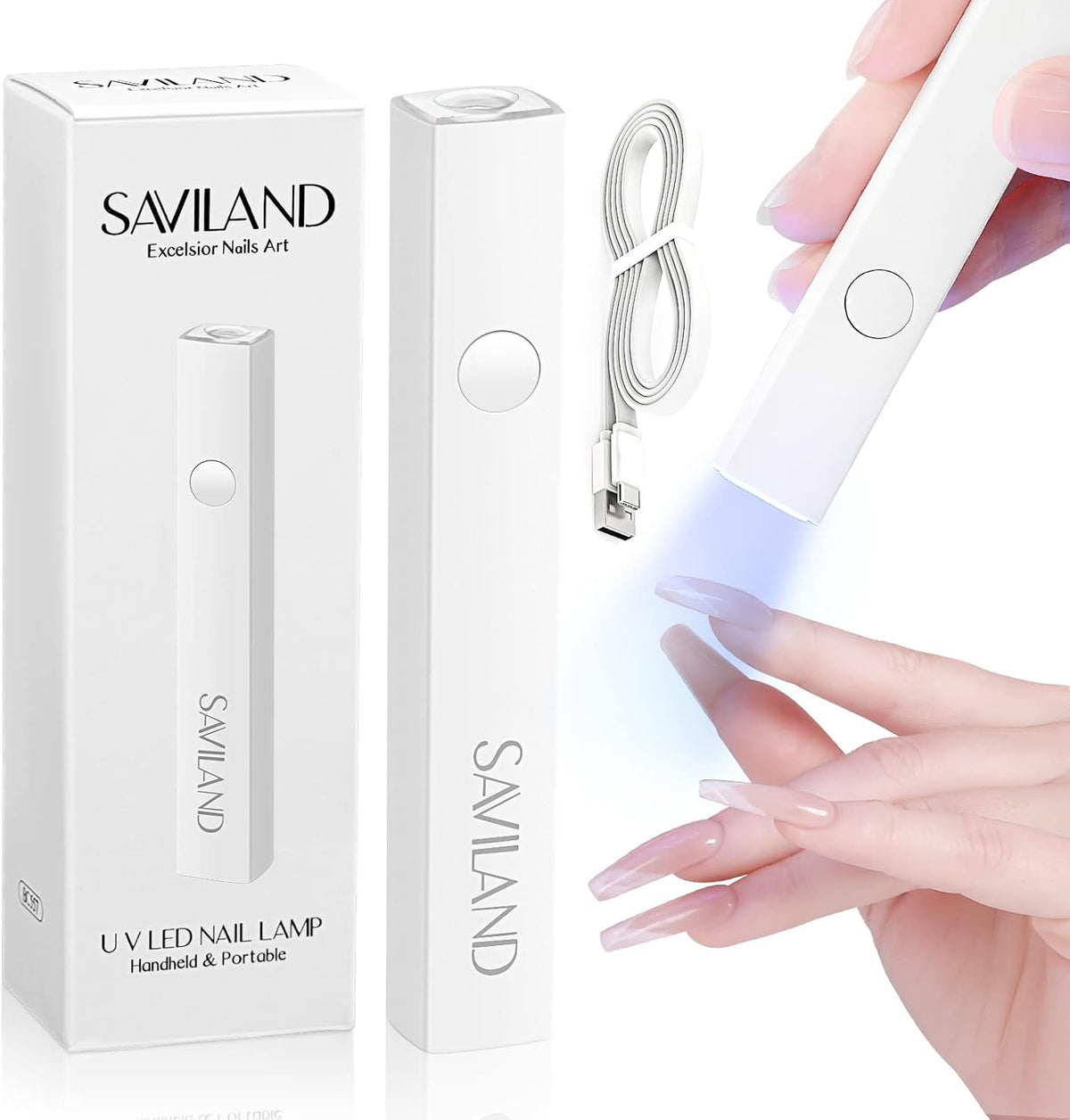 Saviland U V Lampe pour Gel Nägel: Mini U V Lampe pour NägelSchützen Sie Die Haut Wiederaufladbar Klein LED Nagellack Trocknergerät pour Nagellack Aufbaugel Nail Tips Nagelkleber Geschenke Für Frauen
