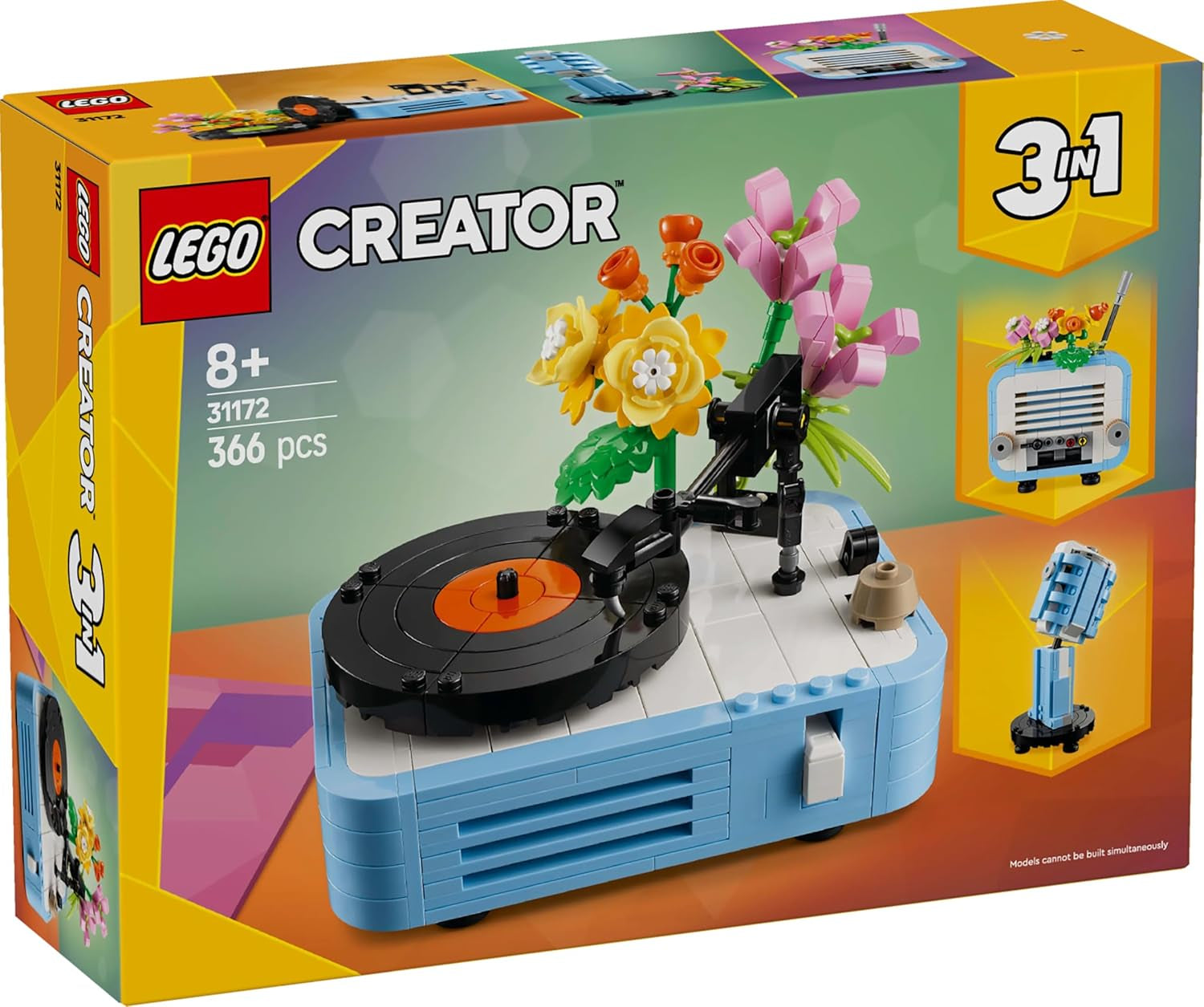 Lecteur de disque LEGO Creator 3In1 avec fleurs - jouet transformable en radio ou microphone - jouets musicaux pour enfants - idée cadeau créative pour filles et garçons à partir de 8 ans 31172 Jeux de construction Besuche den LEGO-Store