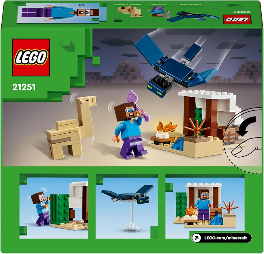LEGO Minecraft Steve's Desert Expedition, jeu vidéo pour garçons et filles, biome avec Steve, maison, figurines et jouet Camel, cadeau de joueur pour les enfants à partir de 6 ans 21251 Jeux de construction Besuche den LEGO-Store