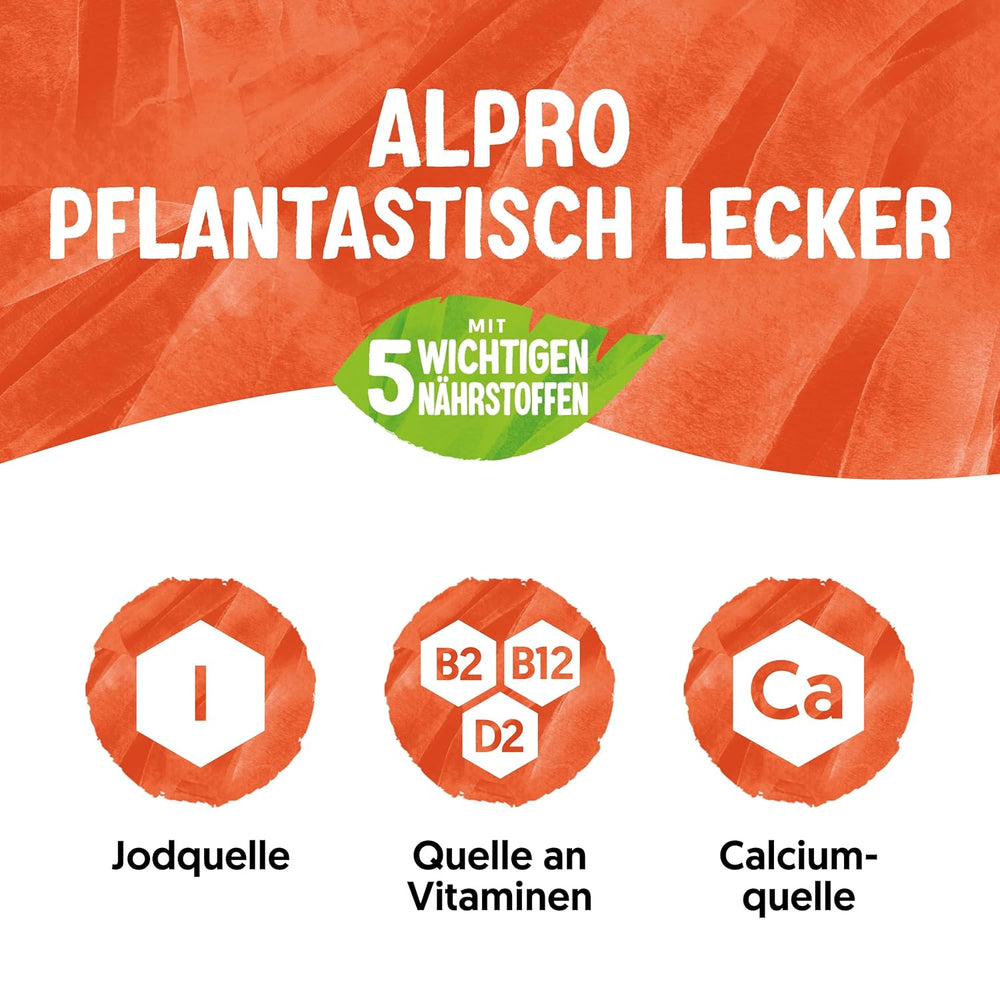 Alpro Sojadrink – Vegan et sans lait – Sans lait et sans lait – Riche en protéines riches en protéines, en calcium et en vitamines – 8 x 1 L – Haltbar