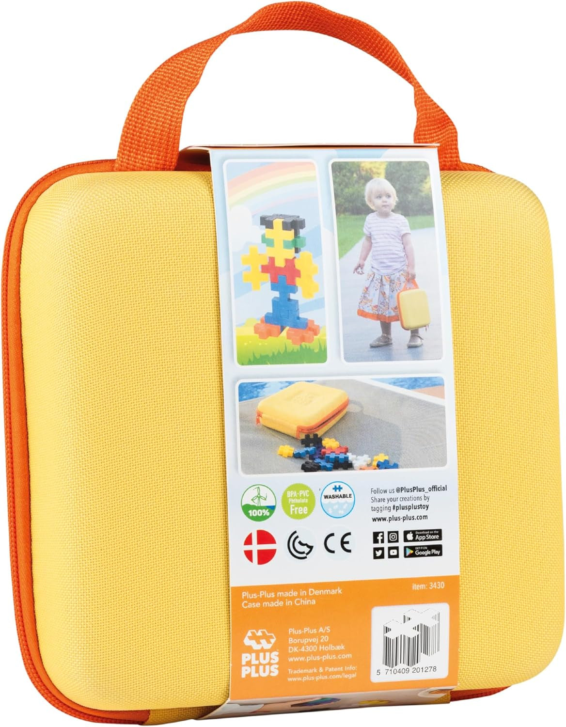 Plus-Plus 9603430 Geniales Konstruktionsspielzeug, Big Reisekoffer, Kreativ-Bausteine in praktischer Tasche mit Henkel, 15 Teile, 3430- Travel Case