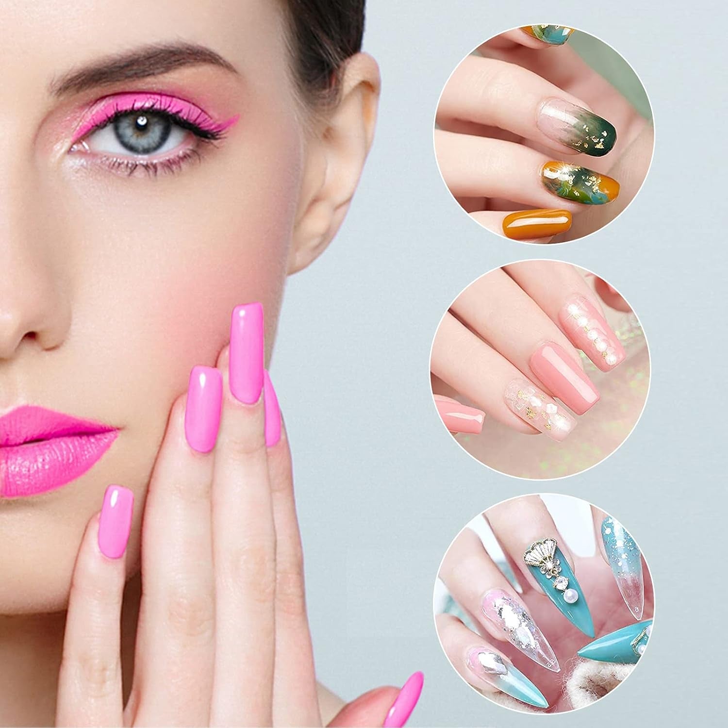 Ensemble de 120 formes d'ongles, extensions d'ongles, formes d'ongles en gel, ensemble de formes d'ongles avec brosse à double tête et lime à ongles avec clips, pour ongles en gel