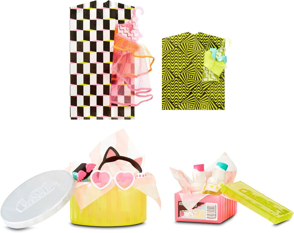 Mdr Surprise ! 570776E7CAZ Mini poupée mannequin JK - 15 surprises, vêtements et accessoires - Objets de collection - Neon QT