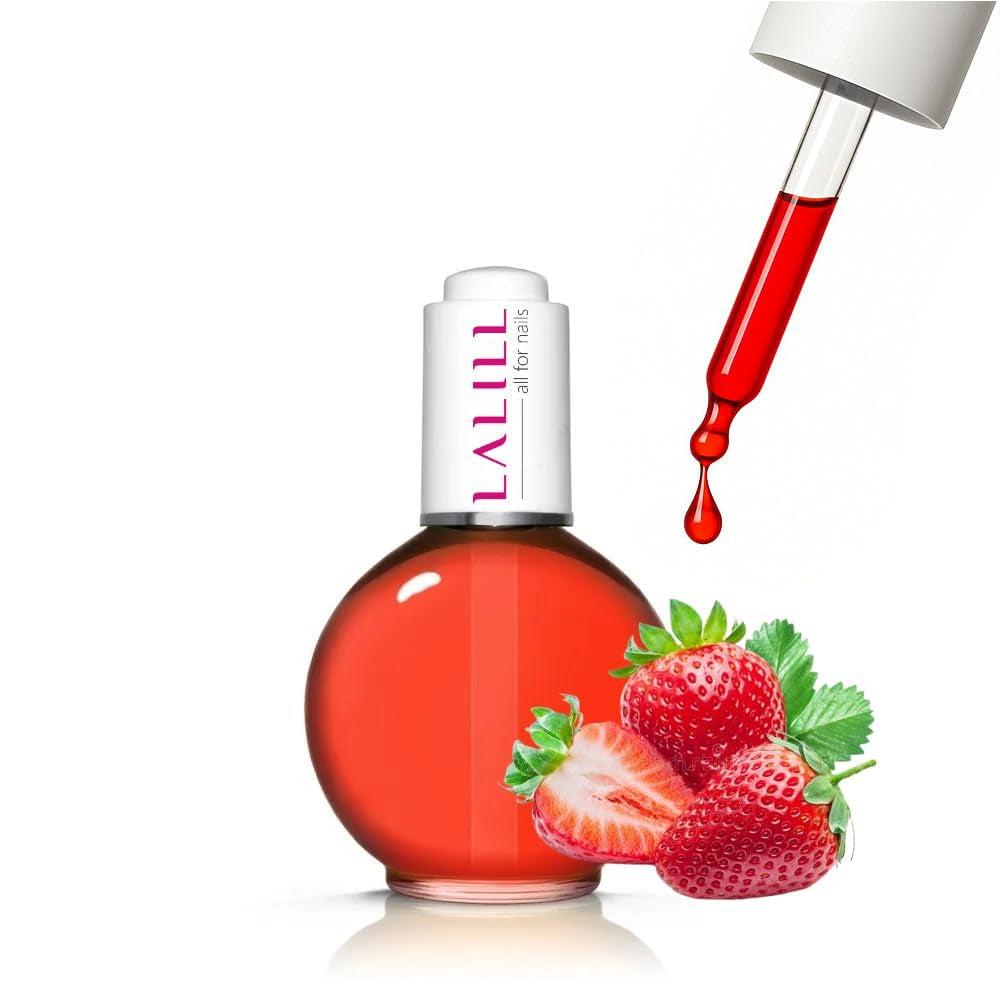 LALILL Nail Cuticle Oil 75Ml - Himbeere Nagelpflegeöl - Nagelöl Pflege Für Nägel Nagelhaut - SPA Maniküre Naildesign Hände - Vegan - Mit Pipette