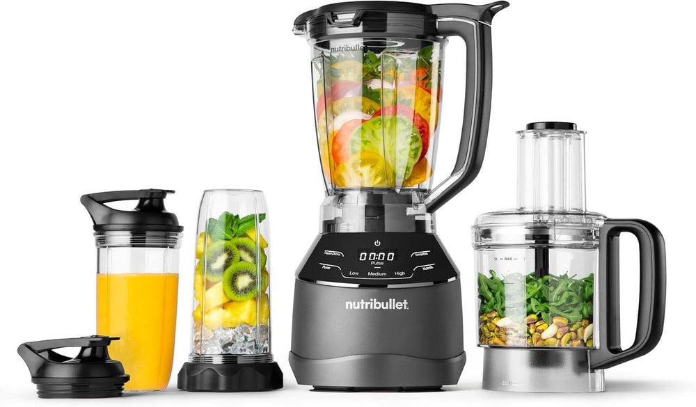 Nutribullet Blender pleine grandeur, mixeur électrique, mixeur multifonction, mixeur professionnel, puissance 1000 watts, 1,6 L becher, gris, NBF450DG Kitchen Naty Shop noir 1500 watts