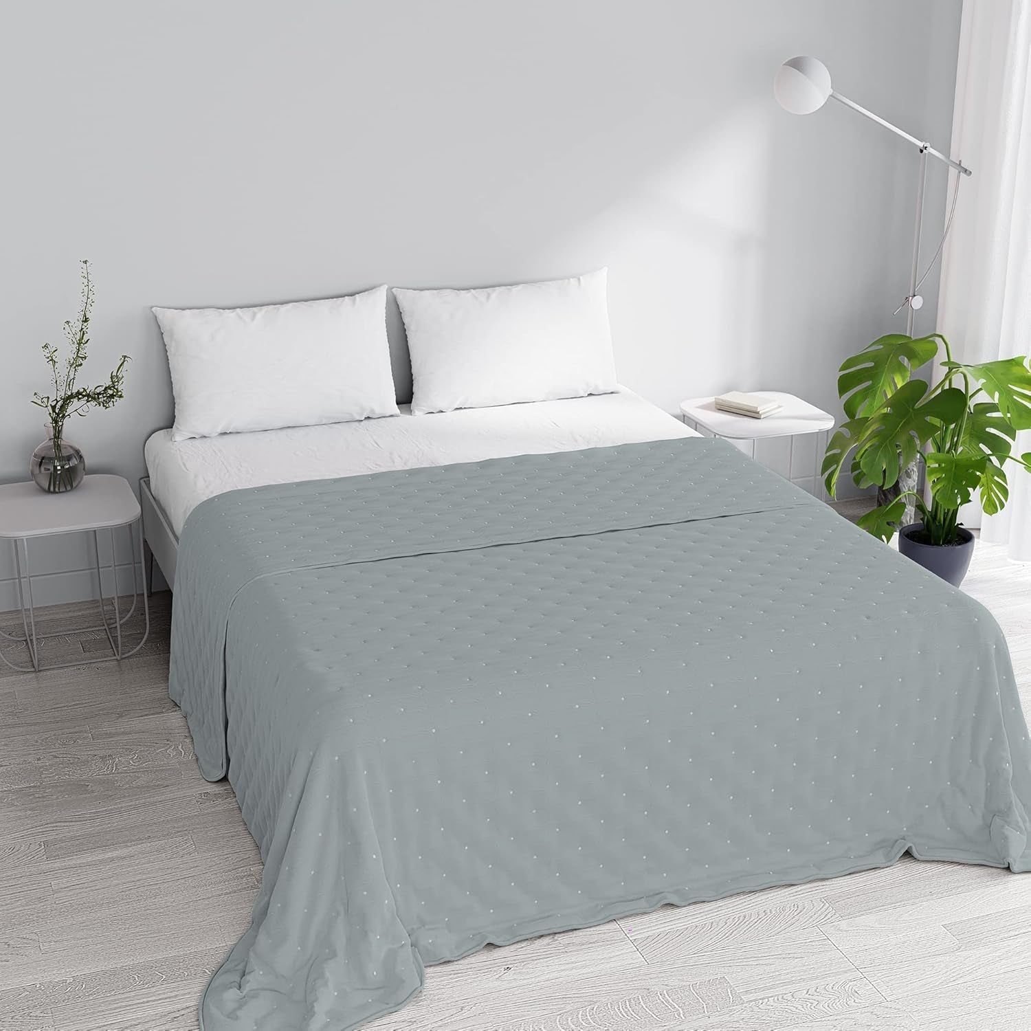 Couette d'été élégante, matelassée, verte, 170 X 250 cm Couettes et couettes Naty Shop Gris foncé 250X250Cm