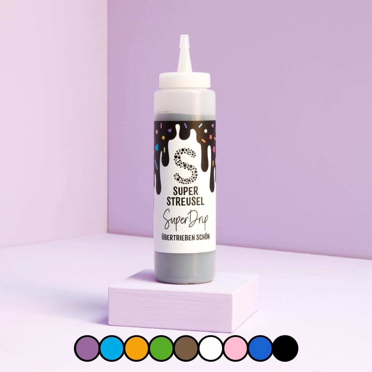 Super Drip Black Cake Glaze Cake Melts Chocolate 300 grame Glazuri si Decor Naty Shop Negru