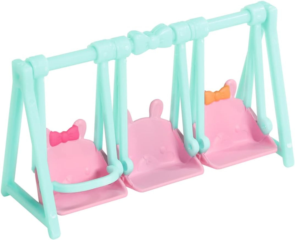 BABY born 904763 Baby Surprise Bus - mini bus jouet pour poupée rose avec 2 poupées exclusives, poussette triple, balançoire, carrousel, toboggan et balançoire triple.