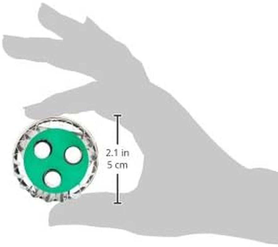 Städter 954053 Linzer Moule à biscuits 3 trous avec éjecteur, petit, acier inoxydable, argent/vert, 4,8 x 4,8 x 4,8 cm