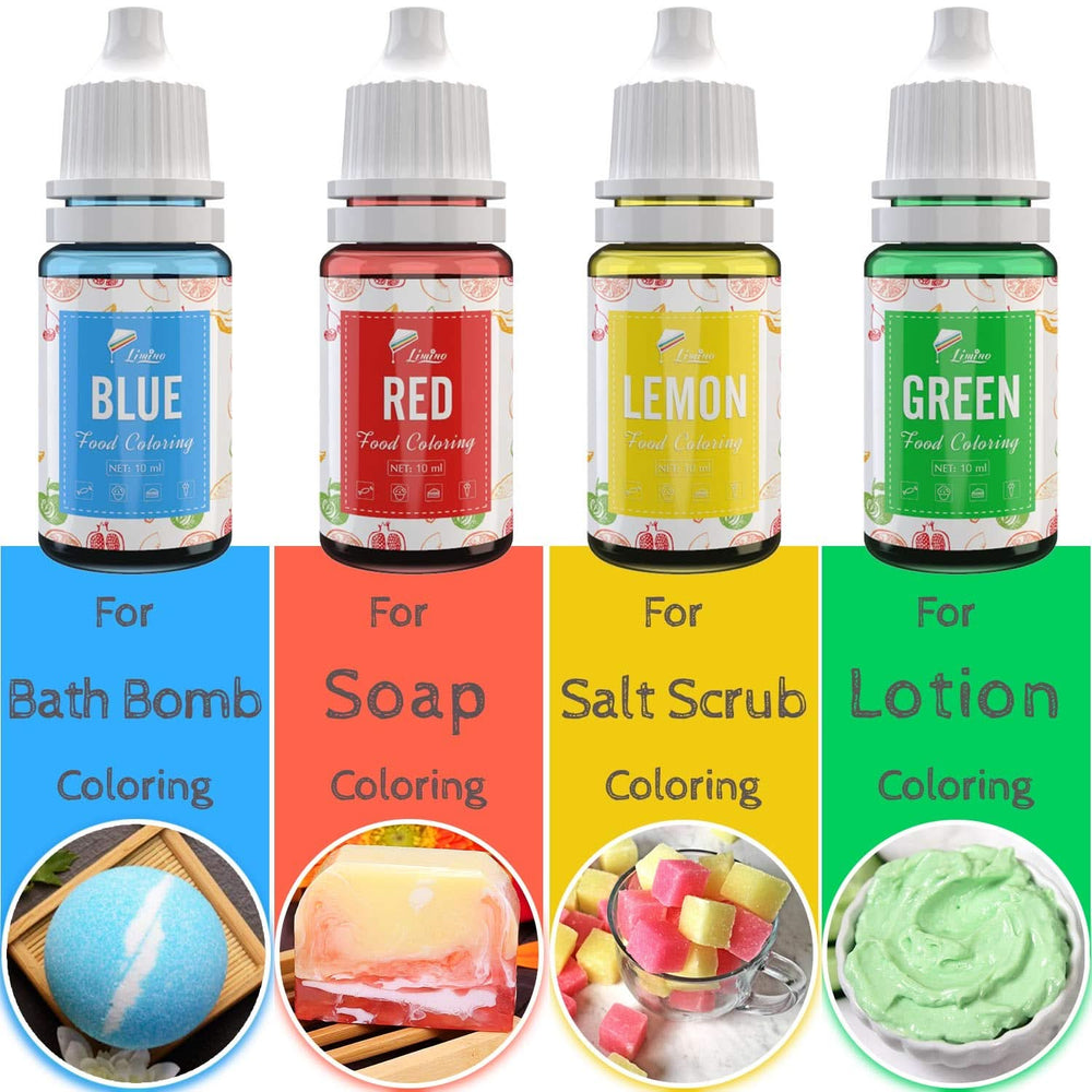 Lot de 12 colorants alimentaires liquides, 10 ml chacun couleur Naty Shop