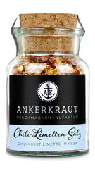 Ankerkraut Chili-Lime-Salz, 70g dans un verre en liège, Speise-Salz Mischung für Steak Fisch Salad Asia Gerichte, Allrounder mit Gesmack und Qualität