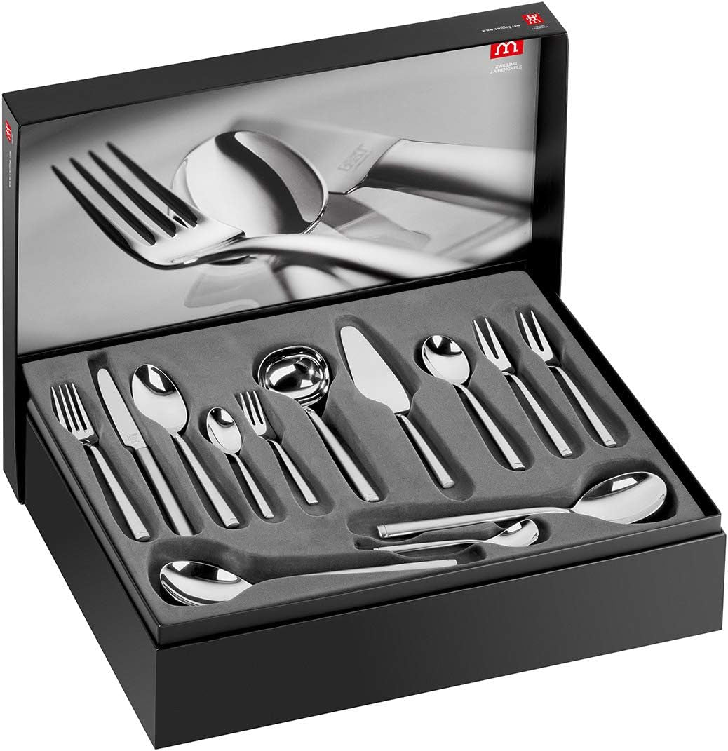 ZWILLING Senses Ménagère 68 pièces pour 12 personnes en acier inoxydable 18/10/lame premium en acier finition mate argent Naty Shop
