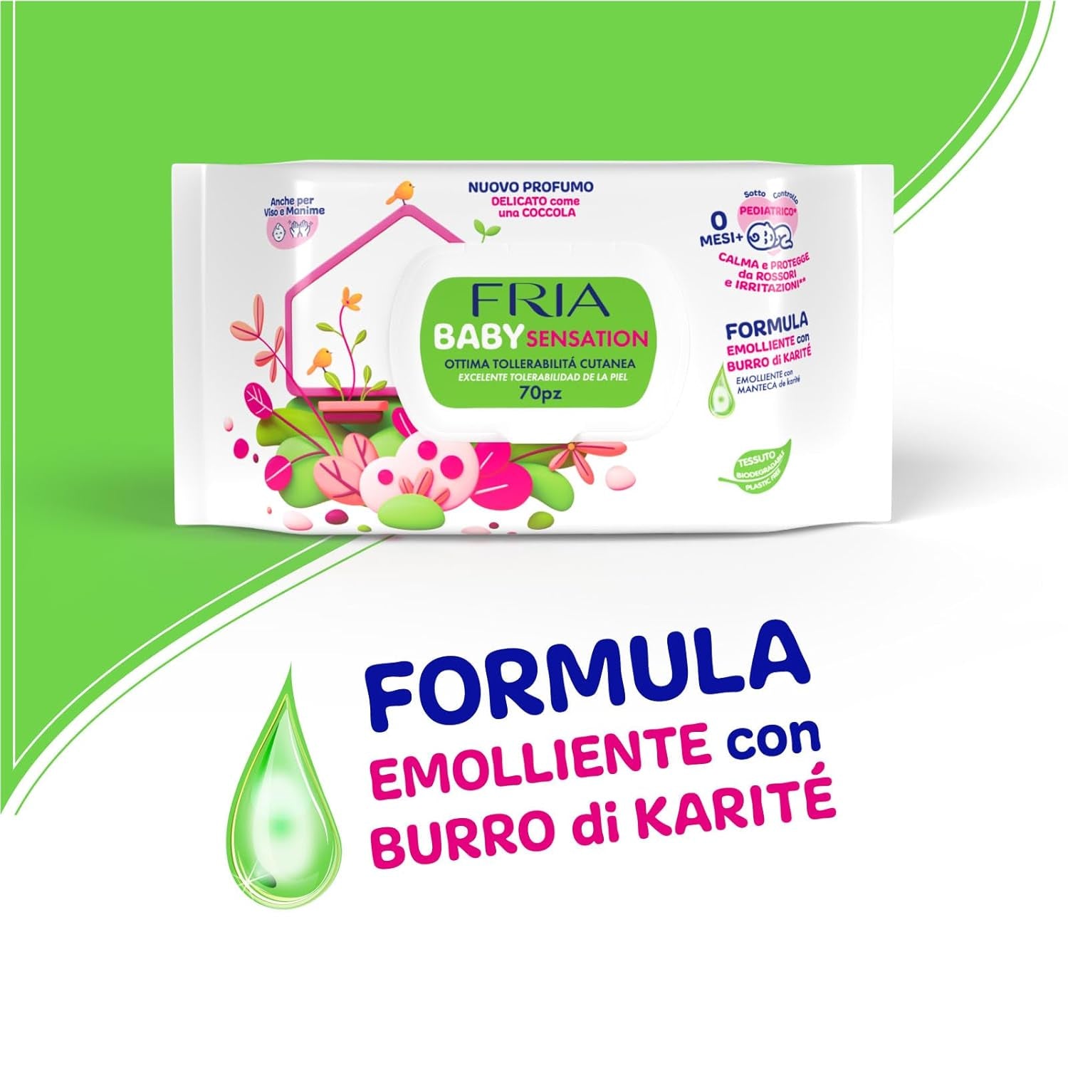 Baby Sensations avec couvercle, 72 lingettes humides, lingettes nettoyantes pour soins personnels, unisexe, enfants