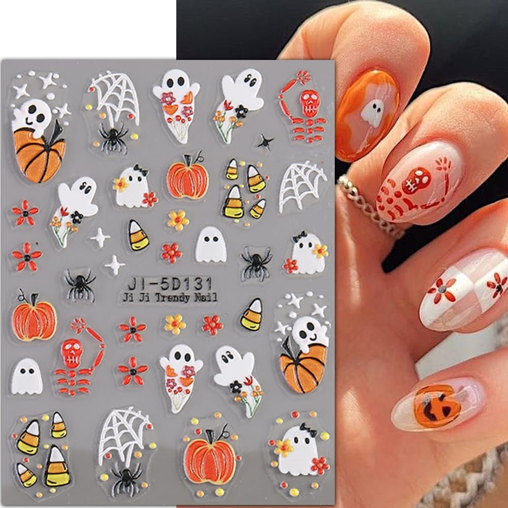 JMEOWIO Autocollant 3D pour nail art Halloween