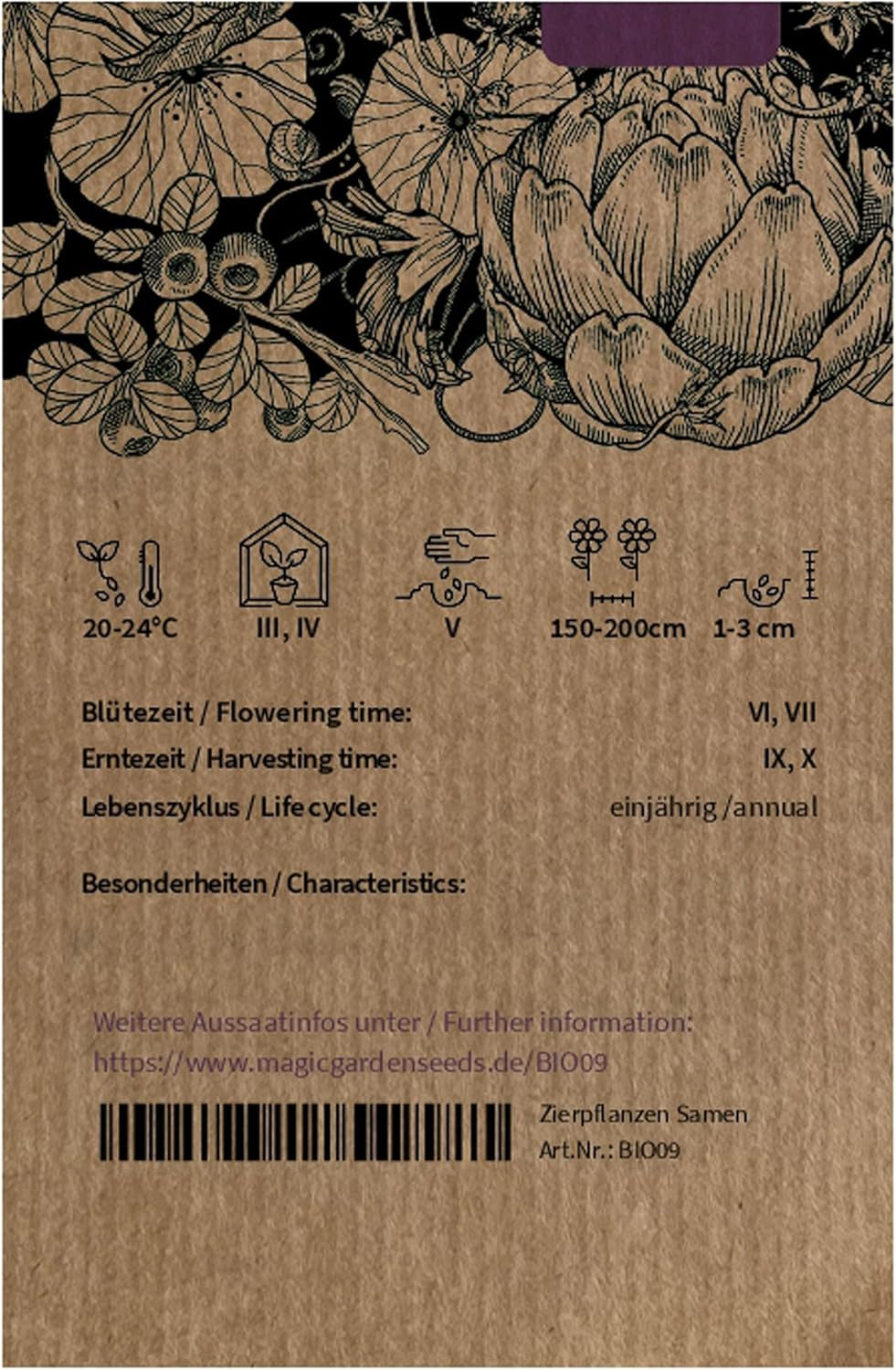 Hokkaido-Kürbis 'Red Kuri' (Cucurbita Maxima) Bio - Ca. 5 Samen