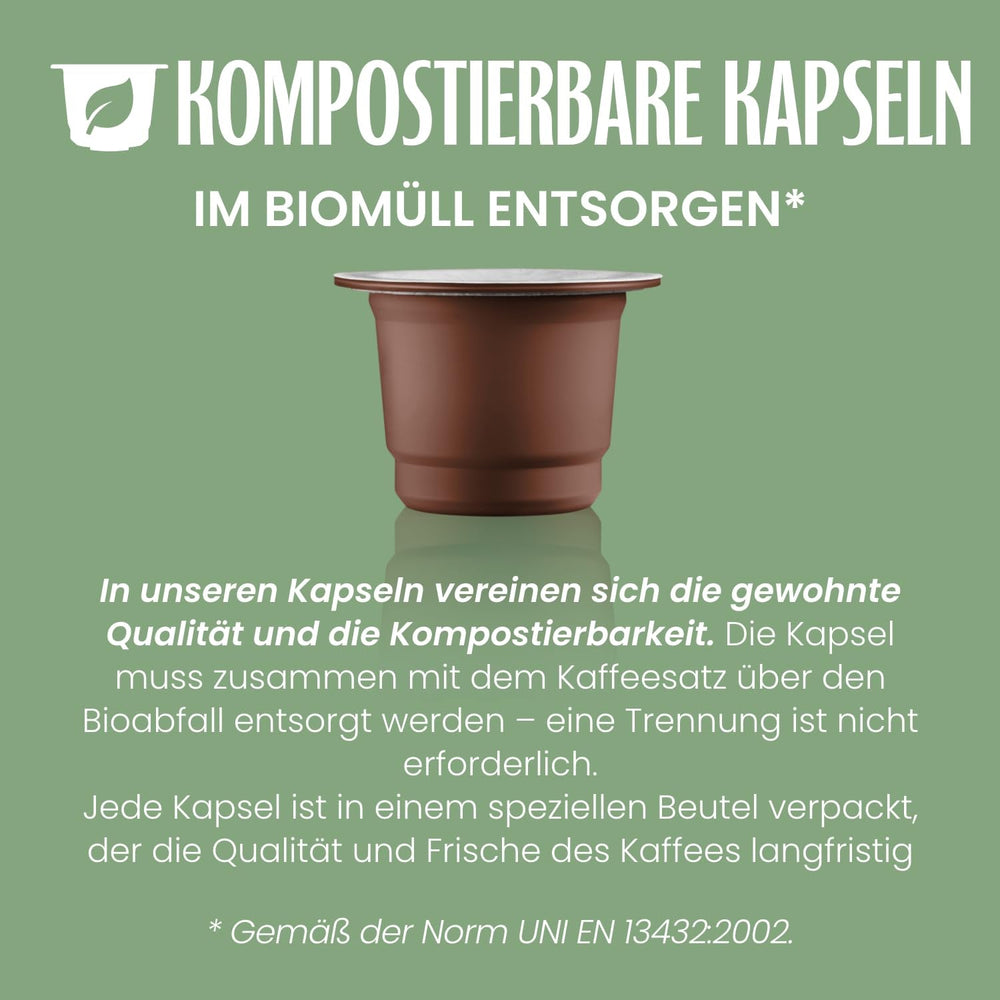 Caffè Vergnano 1882 - Èspresso Kompostierbare Kaffeekapseln , Kompatible Mit Nespresso, Intenso (Intensiv) - Packung Enthält 100 Kapseln