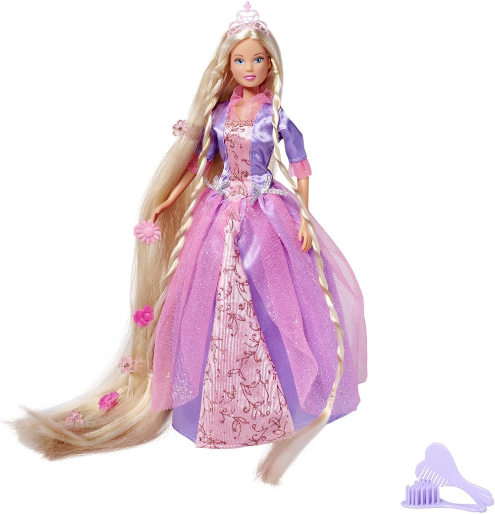 Simba 105738831 - Steffi Love Raiponce, Steffi en princesse de conte de fées, avec cheveux extra longs, avec pinces à cheveux, brosse et peigne, poupée mannequin, 29 cm, pour enfants à partir de 3 ans