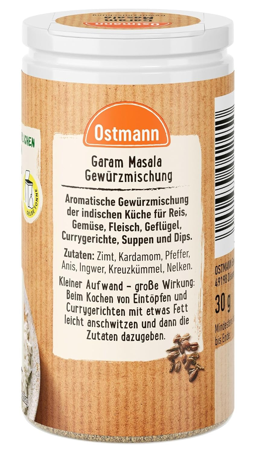 Ostmann Gewürze - Garam Masala Gewürzmischung | Nachfüllbare & recyclable Verpackung | 30 g dans Der Streudose