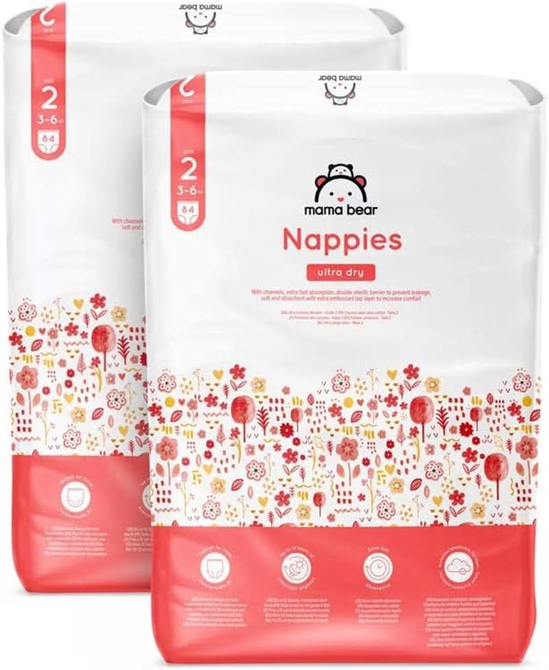 Scutece Mama Bear Ultra Dry, diverse marimi si cantitati Mama si Copilul Naty Shop 2 (3-6 Kg) Pachet lunar