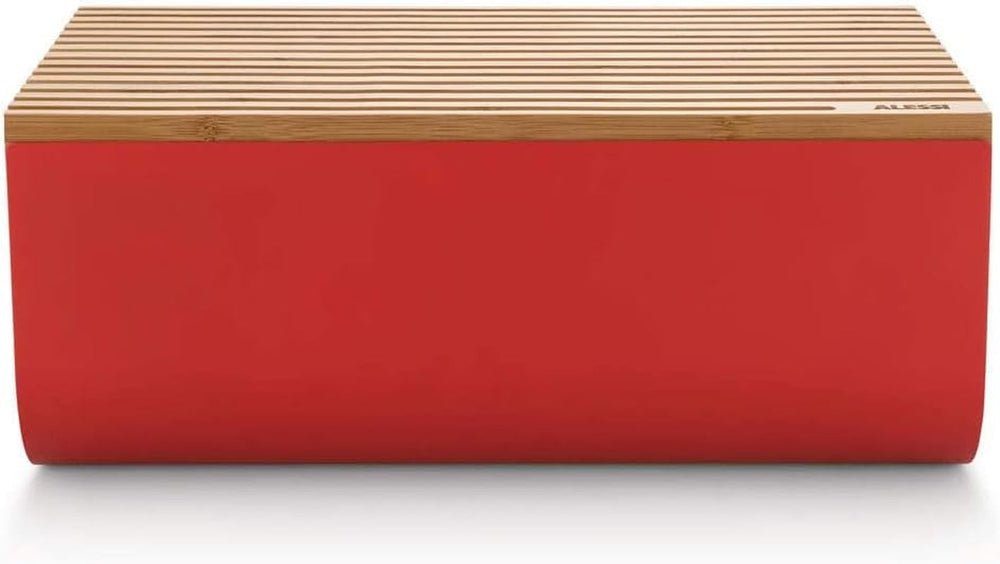 Alessi Mattina BG03 WG - Corbeille à pain en acier inoxydable avec résine époxy et bois de bambou, gris chaud Boîtes de conservation Naty Shop