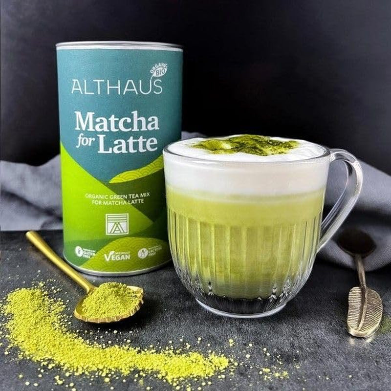 Matcha pour latte Mélange de thé vert au sucre de canne, 400g, végétalien, pour 20 portions