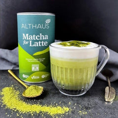 Matcha pour latte Mélange de thé vert au sucre de canne, 400g, végétalien, pour 20 portions
