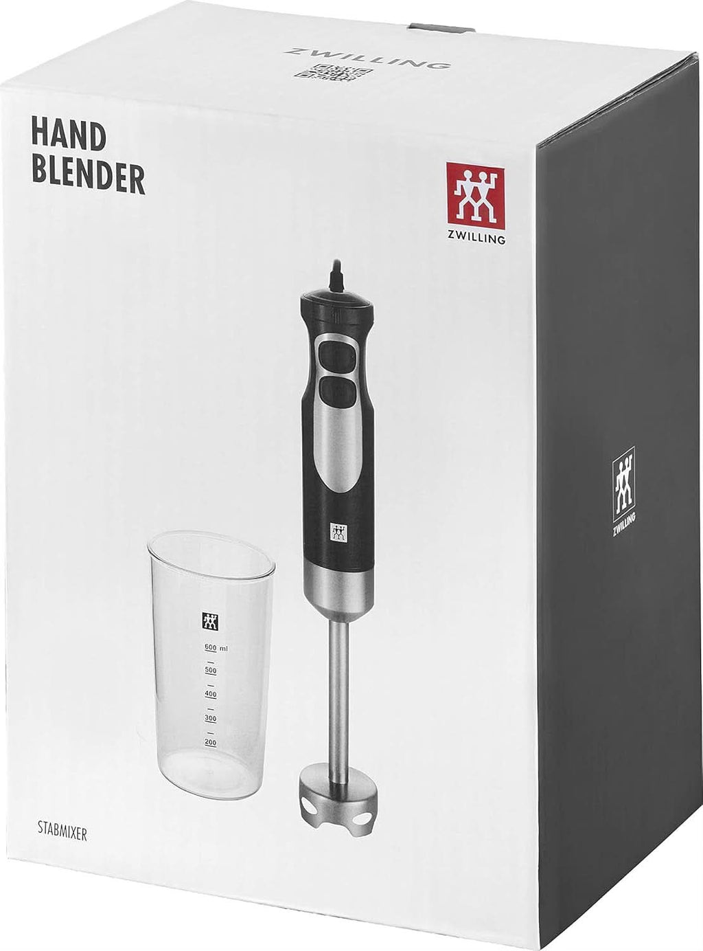 ZWILLING Stabmixer, Inkl. 600 Messbecher, 550 Watt, 18/8 Stainless Steel, Edelstahl/Schwarz Mama si Copilul Naty Shop
