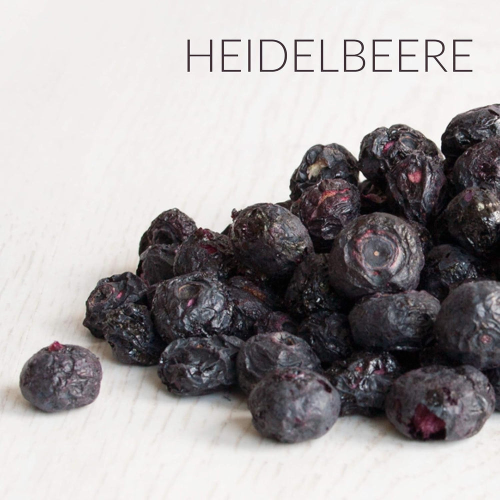 Myrtilles lyophilisées : 100g de myrtilles séchées de culture pour smoothies, muesli, porridge topping - Baies lyophilisées sans sucre ajouté - Myrtilles lyophilisées NutriPur Produits déshydratés Naty Shop