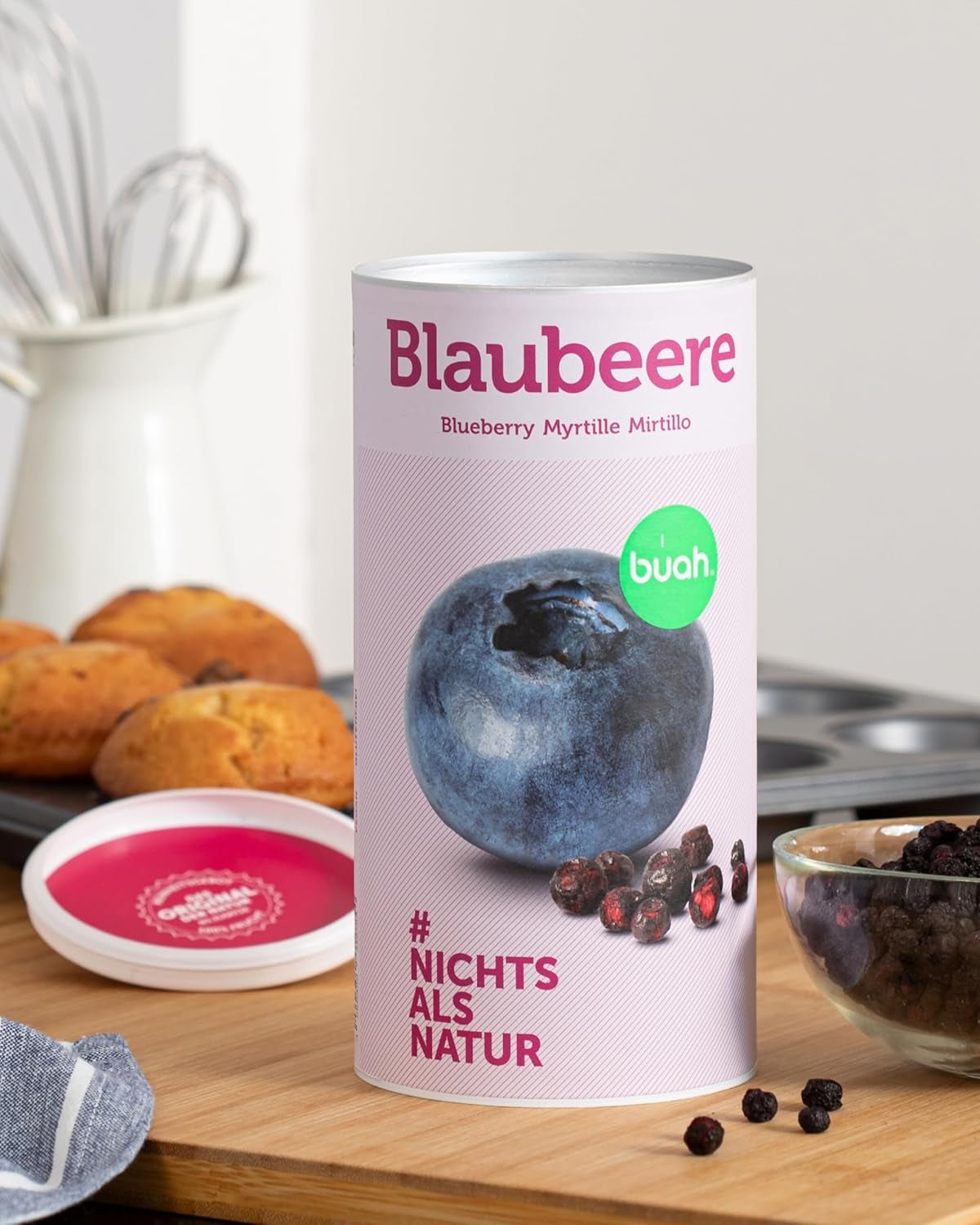 Myrtilles biologiques lyophilisées BUAH® | Myrtilles biologiques lyophilisées sans sucre ajouté | 100% fruits lyophilisés (végétalien, sans gluten, sans lactose) | Collation idéale (140g) Produits déshydratés Naty Shop