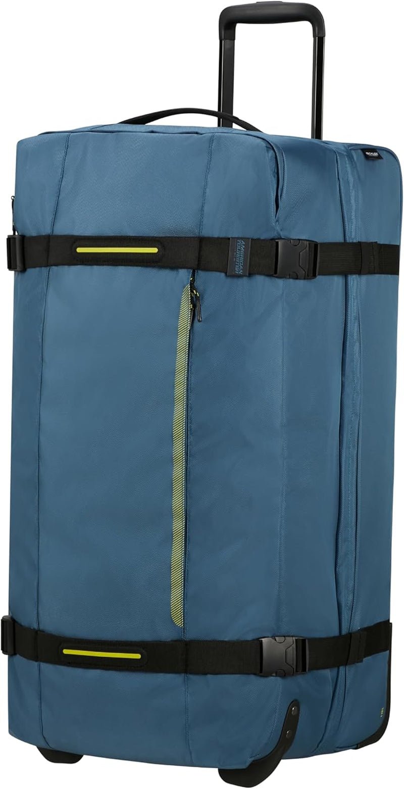 American Tourister Urban Track - Geantă de voiaj cu 2 roți, 55cm, 55L, negru (Asphalt Black) Bagaje și echipament de călătorie Naty Shop Albastru (Coronet Blue) L (78,5 cm - 116 L)