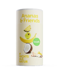 Mélange de fruits lyophilisés BUAH® | Ananas, bananes, pommes et noix de coco lyophilisés sans sucre ajouté | 100% fruits | Végétalien, sans gluten, sans lactose (192 g) Produits déshydratés Naty Shop Titre par défaut