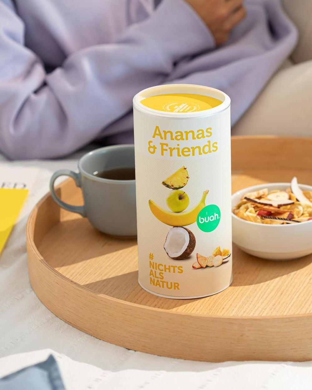 Mélange de fruits lyophilisés BUAH® | Ananas, bananes, pommes et noix de coco lyophilisés sans sucre ajouté | 100% fruits | Vegan, sans gluten, sans lactose (192g) Produits déshydratés Naty Shop