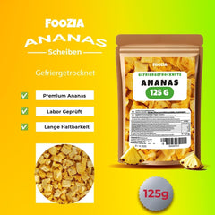 Ananas lyophilisé 125g gros morceaux, Fruits lyophilisés sans additifs 100% purs - Fruits secs naturels - Ananas séchés, fruits secs de Foozia Produits déshydratés Naty Shop