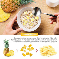 Ananas lyophilisé 250g, gros morceaux, fruits lyophilisés en tranches, non sucrés, morceaux d'ananas fruités, ananas séchés Produits déshydratés Naty Shop