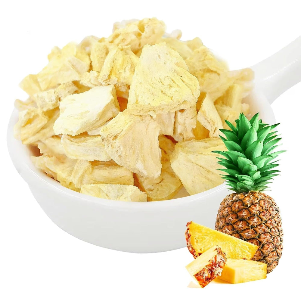 Ananas lyophilisé 250g, gros morceaux, fruits lyophilisés en tranches, non sucrés, morceaux d'ananas fruités, ananas séchés Produits déshydratés Naty Shop